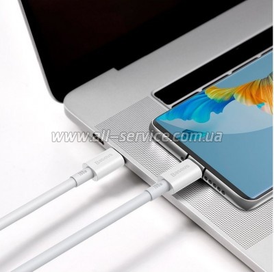 ���� ������ USB-C to USB-C 2.0m 100W white Baseus (CATYS-C02)