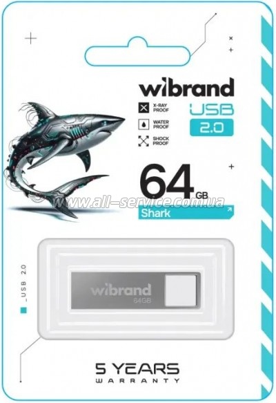  Wibrand 64GB Shark Silver USB 2.0 (WI2.0/SH64U4S)