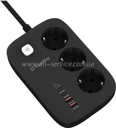 ������� ������ ������� ColorWay CW-CHE34PDB 3 ���/ 4USB GaN3 Pro (CW-CHE34PDB)