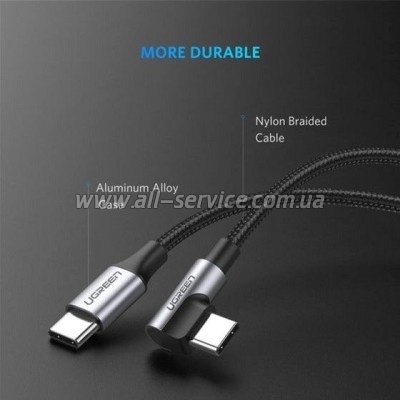 ���� ������ USB-C to USB-C 2.0m 60W US255 Black Gray Ugreen (50125)