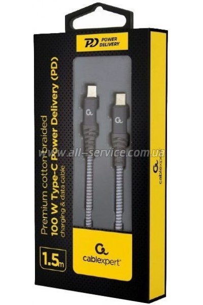 ���� ������ USB-C to USB-C 1.5m USB 2.0 100W Cablexpert (CC-USB2B-CMCM100-1.5M)
