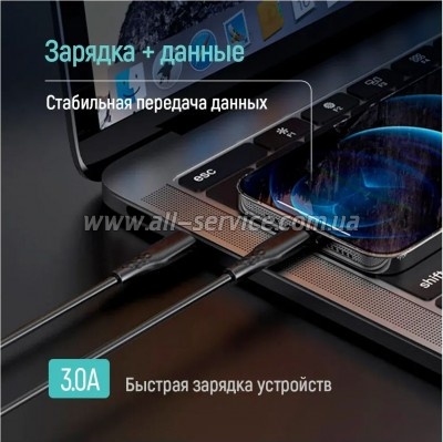 ���� ������ USB-C to USB-C 2.0m 3A 60W textured PVC black ColorWay (CW-CBPDCC095-BK)
