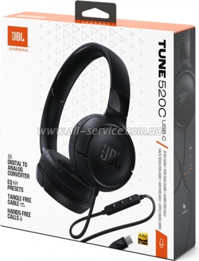  JBL Tune 520C USB-C Black (JBLT520CBLK)