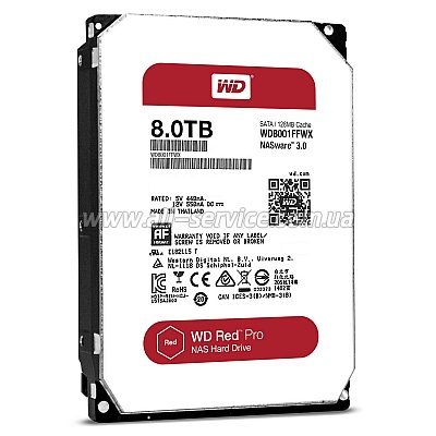  8TB WD 3.5 SATA 3.0 7200rpm 128MB Red Pro (WD8001FFWX)