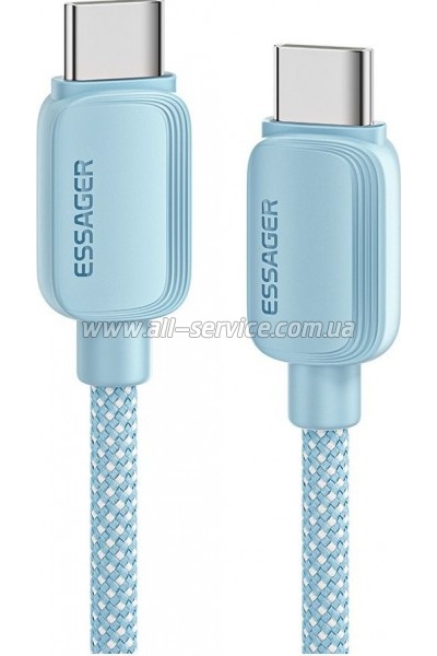 Дата кабель USB-C to USB-C 2.0m 100W blue Essager (EXCTT1-WLA03-P) Дата кабель USB-C to USB-C 2.0m 100W blue Essager (EXCTT1-WLA03-P)