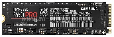 SSD  M.2 Samsung 1TB 960 PRO NVMe PCle 3.0 4x 2280 V-NAND (MZ-V6P1T0BW)