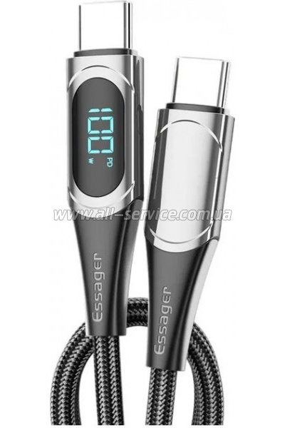 ���� ������ USB-C to USB-C 2.0m 100W Digital Display black Essager (ES-XCTT1-YDA01)