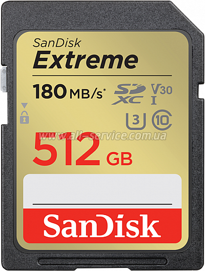  SanDisk 512GB SD class 10 UHS-I U3 V30 Extreme (SDSDXVV-512G-GNCIN)