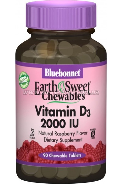  Bluebonnet Nutrition  D3 2000IU,  , Earth Sweet Chewables, 90  (BLB-00364)