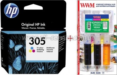 Картридж HP DJ 2320/ 2710/ 2720/ 3YM60AE/ №305 Color + Заправочный набор Color (Set305C-inkHP) Картридж HP DJ 2320/ 2710/ 2720/ 3YM60AE/ №305 Color + Заправочный набор Color (Set305C-inkHP)