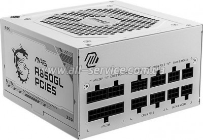   MSI 850W (MAG A850GL PCIE5 WHITE)