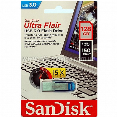  128Gb SANDISK Ultra Flair Black (SDCZ73-128G-G46)
