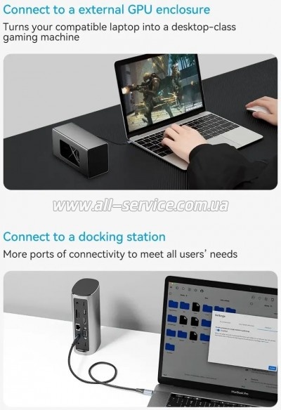 ���� ������ Thunderbolt 4 USB-C to USB-C 1.0m 240W Gray Aluminum Alloy VENTION (TAVHF)