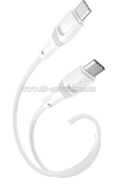 ���� ������ USB-C to USB-C 1.0m 60W High Elastic Zeus XO (NBQ239B_White)