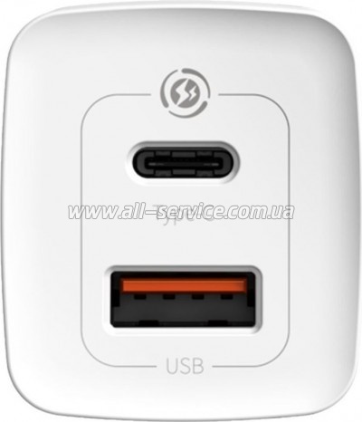 �������� ���������� Baseus 2xUSB 65W GaN white (CCGAN2L-B02)