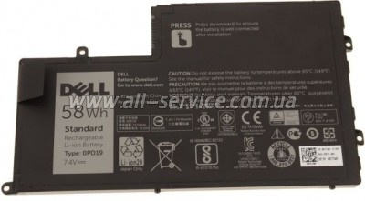 ����������� ��� �������� Dell Inspiron 15-5547 0PD19, 58Wh (7600mAh), 4cell, 7.4V, Li-ion (A47306)