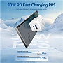 �������� ������� Vention 1xUSB-C PD30W + 1xUSB QC3.0 30W GaN + cable USB-C to USB-C 1.0m black (TZ-FEQB0-EU-01)