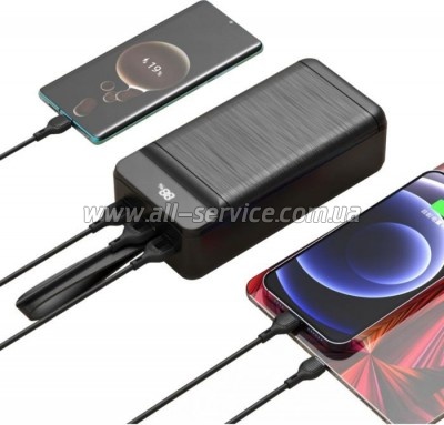   XO 50000mAh, PD/18W, QC3.0/22.5W, flashlight, Input(Micro,Type-C,Lightning), Output(3*USB,Type-C) (XO-PR158 / 29211)