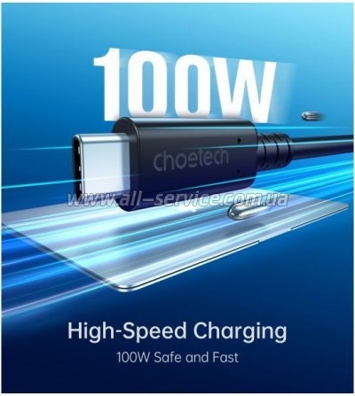 ���� ������ USB-C to USB-C 0.8m USB4 40Gbps PD 100W 8K60Hz Choetech (XCC-1028-BK)
