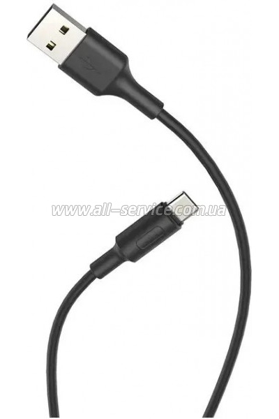 ���� ������ USB 2.0 AM to USB-C 1.0m 2A X25 black HOCO (6957531080145)