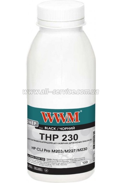 Тонер WWM HP LJ Pro M203/ M227/ M230 бутль 120г (WWM-CF230-120) Тонер WWM HP LJ Pro M203/ M227/ M230 бутль 120г (WWM-CF230-120)