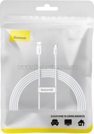 ���� ������ USB 2.0 AM to USB-C 2.0m 100W moon white Baseus (P10320102214-03)