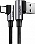 ���� ������ USB 2.0 AM to Type-C 1.0m US176 Both Angled 3A Black Ugreen (20856)