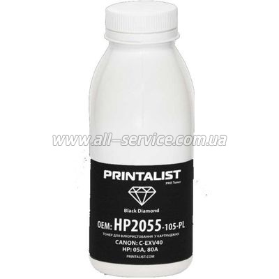 Тонер PRINTALIST HP LJ P2035/ 2055 бутль 105г (HP2055-105-PL) Тонер PRINTALIST HP LJ P2035/ 2055 бутль 105г (HP2055-105-PL)