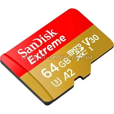   SanDisk 64GB microSD class 10 UHS-I Extreme For Action Cams and Dro (SDSQXAH-064G-GN6AA)