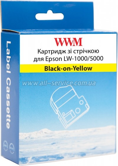 �������� WWM ��� Epson LW-1000/ 5000 36mm � 8m Black-on-Yellow (WWM-SC36Y)