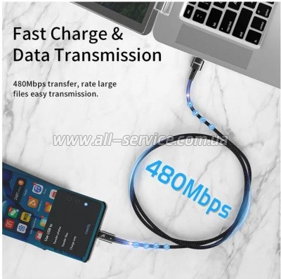���� ������ USB 2.0 AM to USB-C 2.0m 100W black Essager (EXC7A-CGA01-P)