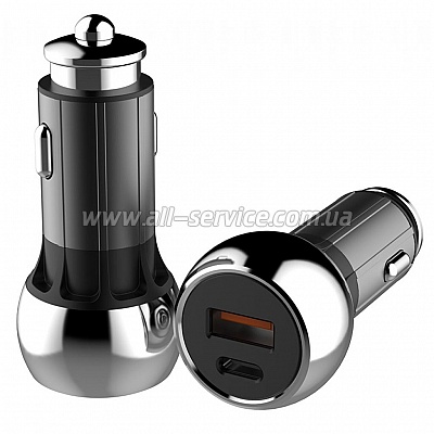    Colorway 2USB Power Delivery Port + QC3.0  36W Black (CW-CHA012PD-BK)