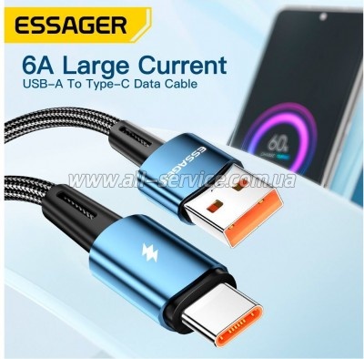 ���� ������ USB 2.0 AM to USB-C 2.0m 120W black Essager (EXC120-CGA01-P)