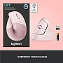  Logitech Lift Vertical Ergonomic Wireless/Bluetooth Rose (910-006478)