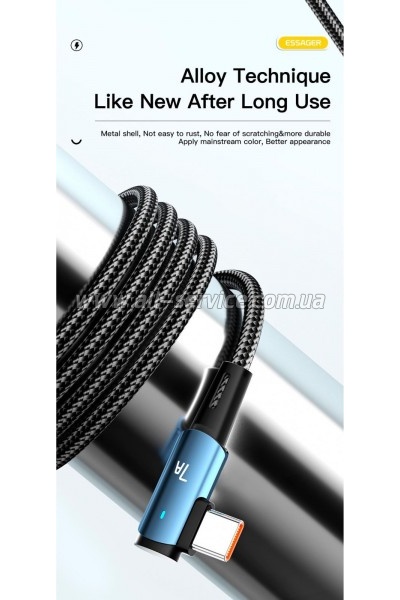 ���� ������ USB 2.0 AM to USB-C 1.0m 100W 90� corner black Essager (EXCWT7A-CG01-P)