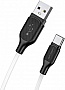 ���� ������ USB 2.0 AM to USB-C 1.0m 3A silicone BX42 white BOROFONE (6931474736772)