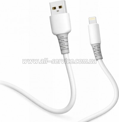 ���� ������ USB 2.0 AM to Lightning 1.0m 3A liquid silicone white ColorWay (CW-CBUL093-WT)