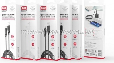 ���� ������ USB 2.0 AM to USB-C 1.0m braided black XO (NB235_C_Black)