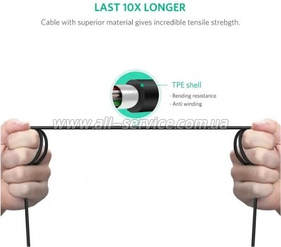 ������ ��� �������� USB-C 2.0 to BM 2.0m US241 black Ugreen (50446)