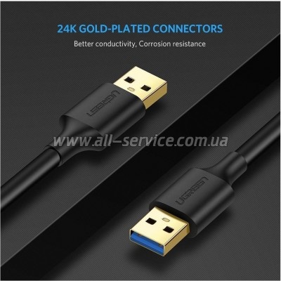 ���� ������ USB 3.0 AM/AM 0.5m US128 black Ugreen (10369)