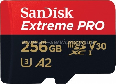   SanDisk 256GB microSDXC UHS-I U3 Extreme Pro + SD  (SDSQXCD-256G-GN6MA)