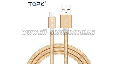   TOPK USB-A micro-USB 1 Gold (ND CS0121 1M Gold Micro)