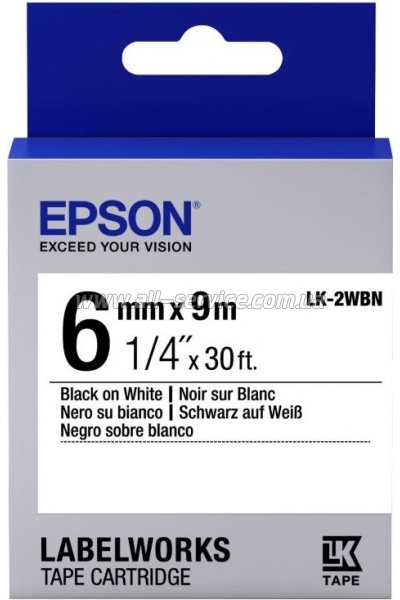 �������� Epson LK2WBN LW-300/ 400/ 400VP/ 700 Standart Black/White 6mm x 9m (C53S652003)
