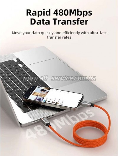 ���� ������ USB-C to USB-C 2.0m PD 240W magnetic Cabletime (CA915729)