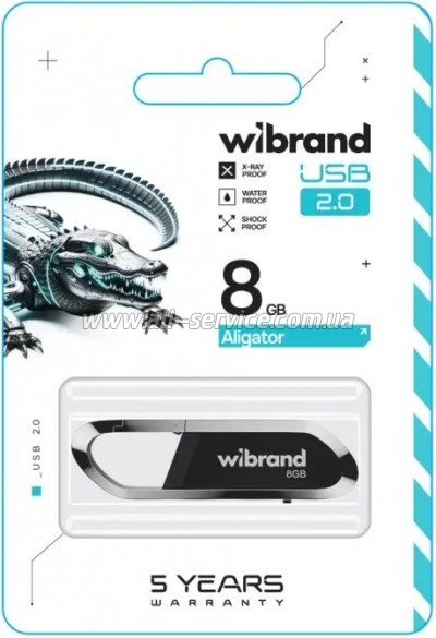  Wibrand 8GB Aligator Black USB 2.0 (WI2.0/AL8U7B)