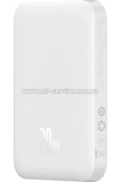 ������� ������������� Baseus Airpow 6000mAh PD 20W Mag White (P10022807213-00)