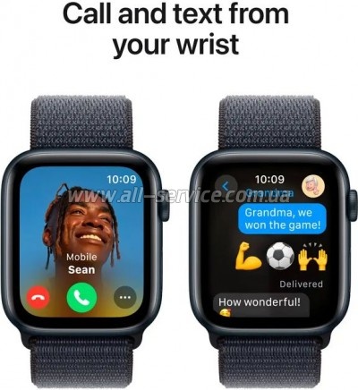 - Apple Watch SE 2024 GPS 44mm Midnight Aluminium Case with Ink Sport Loop (MXEP3QH/A)
