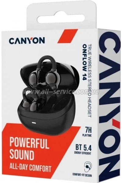 �������� Canyon OWS Ear Clips OnFlow 14 Black (CNS-TWS14B)