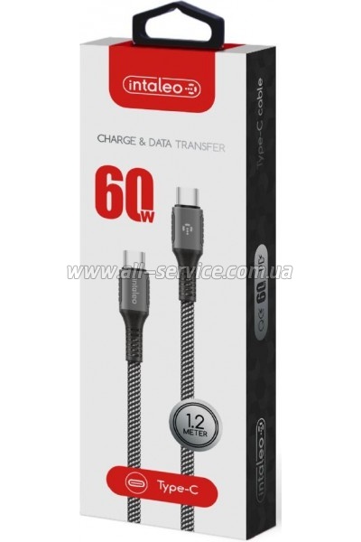 ���� ������ USB-C to USB-C 2.0m CBGPD60WTT2 60W grey Intaleo (1283126518102)