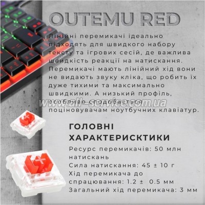  GamePro MK140R Red Swich Low Profile USB Dark Gray (MK140R)